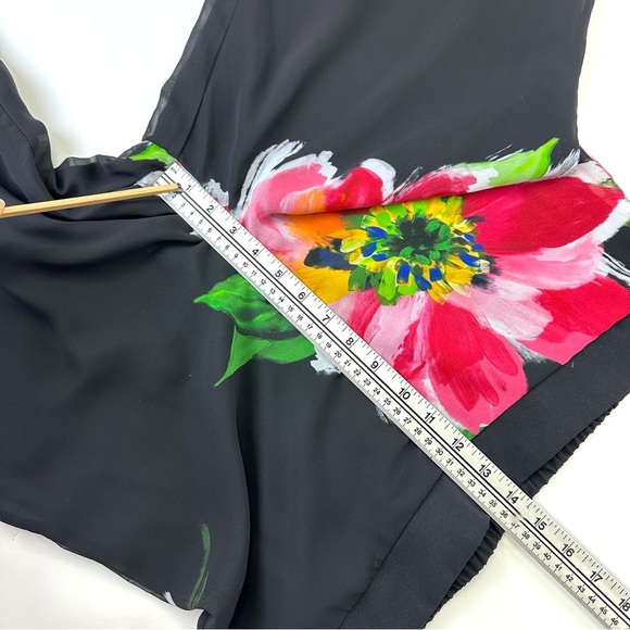 Frank Lyman floral chiffon wide leg women’s trousers Size 14 pull on Resortwear - Picture 10 of 15